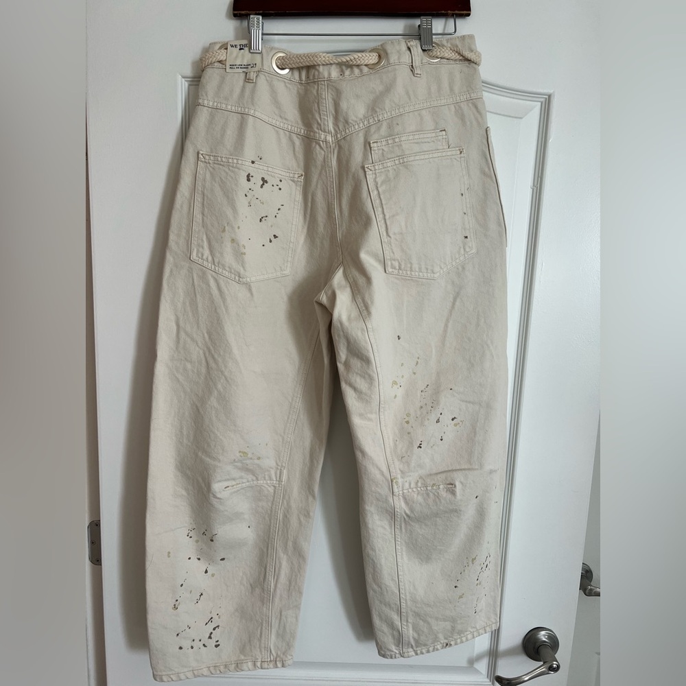 NWT We the Free Moxie Pull-on Barrel Jeans in Cream/Tan - Picture 6 of 7